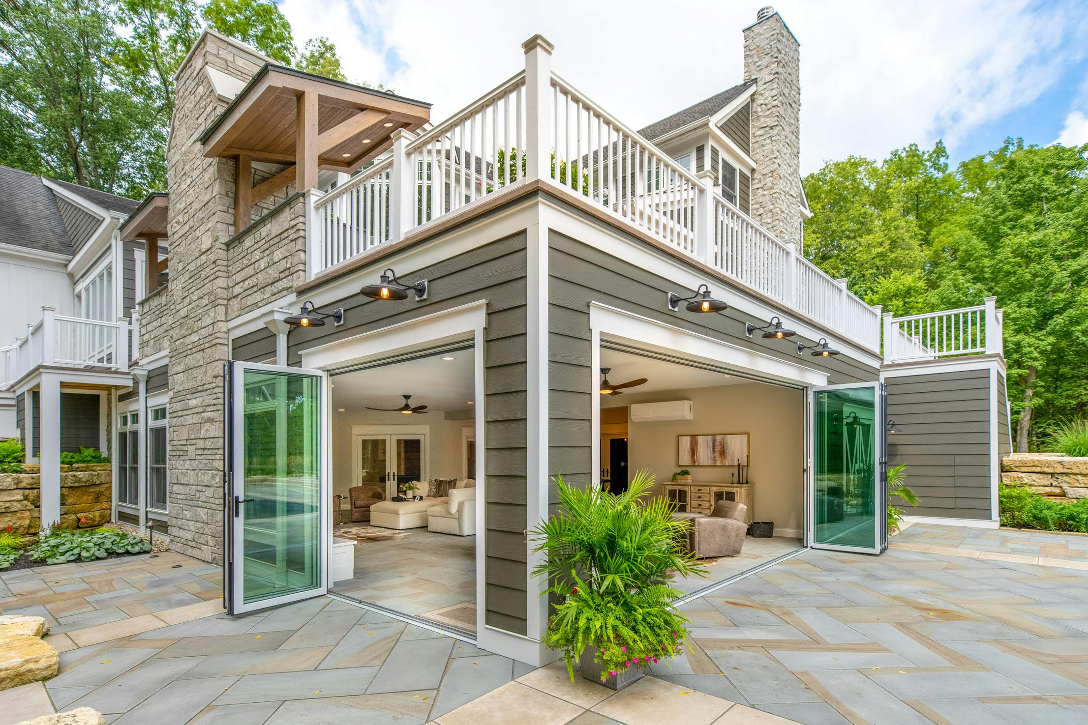Eye-Catching Custom Home Addition with Accordion Glass Doors